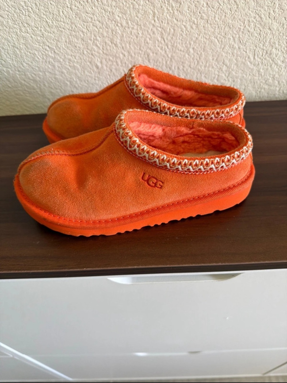 UGG Kids' Orange Suede Slip-On Clogs size 1